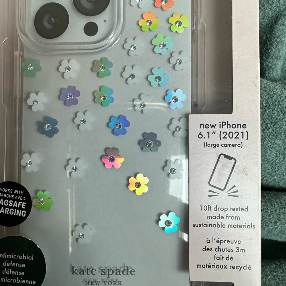 Host Pick 🔥NEW KATE SPADE IRIDESCENT FLOWERS PHONE CASE🔥🔥 🔥🔥 13 pro - Picture 4 of 4